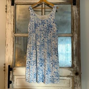 Ann Taylor Loft mini blue animal print sleeveless dress XL